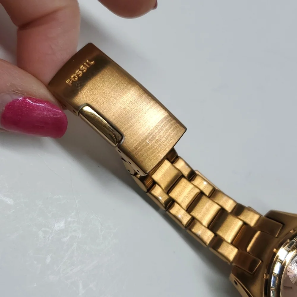 Fossil Watch CH2826 Rose Gold Steel Wristband Multifunction 10 ATM EUC